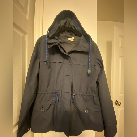 JCrew Blue Zip Up Rain Jacket - Picture 3 of 4